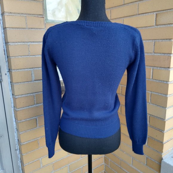 Vintage Womens Sweater Suburban Petites Petite Small Floral 1990's Acrylic VGUC - Picture 3 of 7